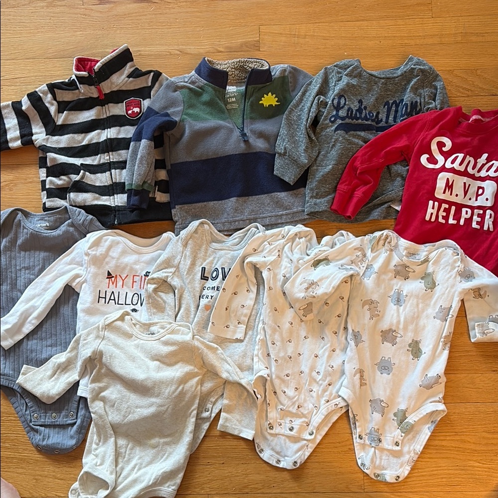 Carter's Cozy Baby Apparel Set - Red, Gray, Blue, White
